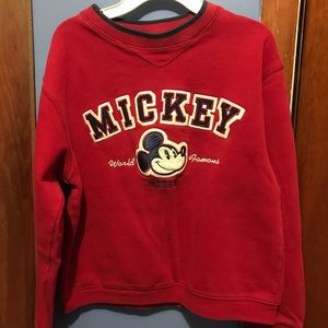 Vintage cute red Mickey Mouse Disney land crewneck